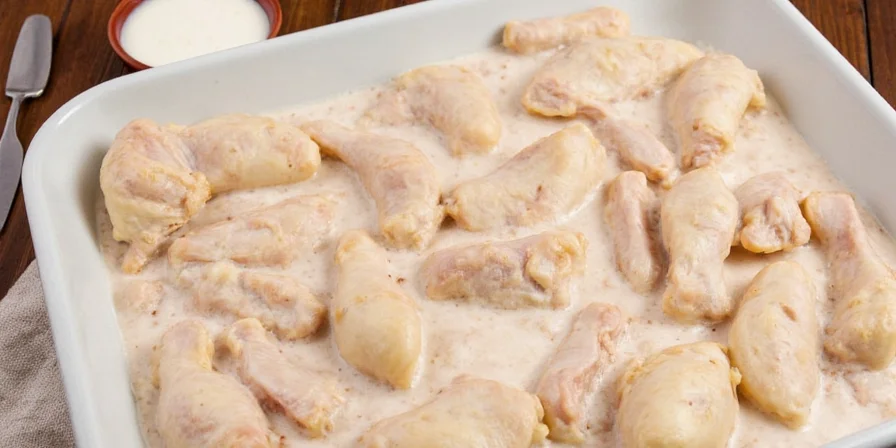 Platter of marinated chicken pieces ready to cook