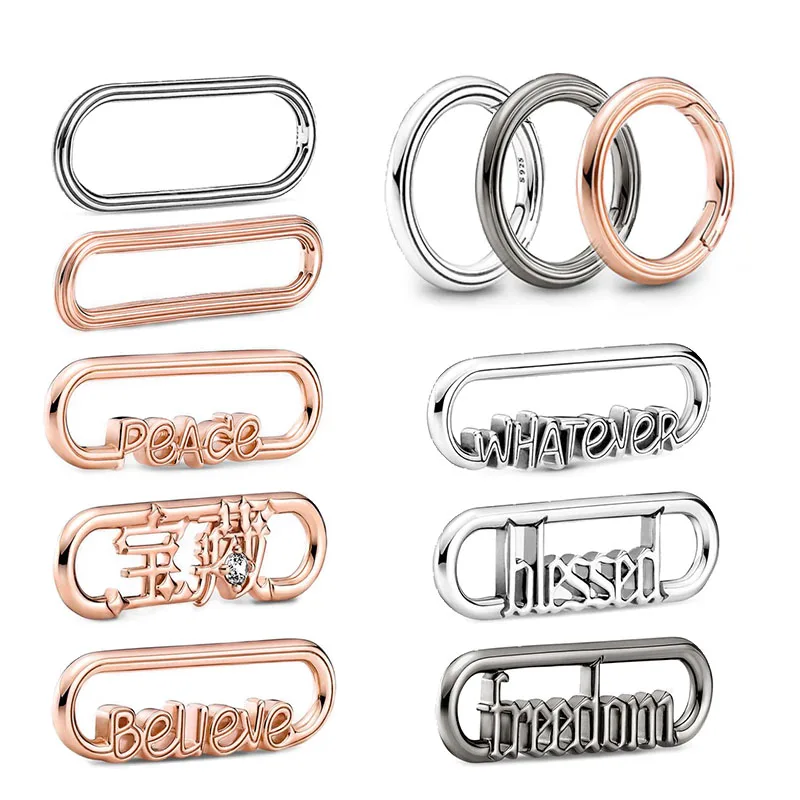 

New Be Me 925 Sterling Silver Fine Jewelry Charms Oval Link Styling Round Connector Fit Paperclip Knot Link Bracelet