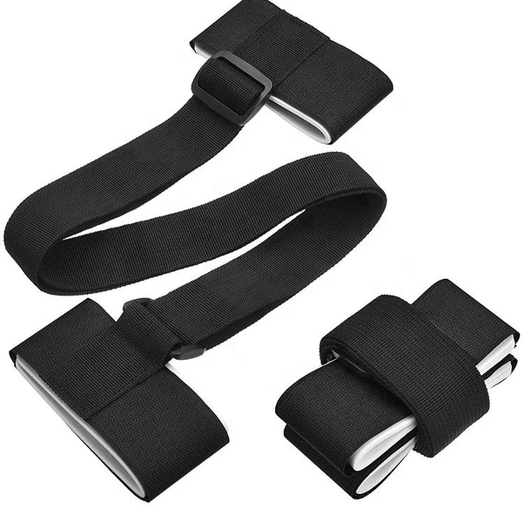 

OEM durable custom logo nylon hook and loop strap+eva foam alpine ski straps with handing belt, Black