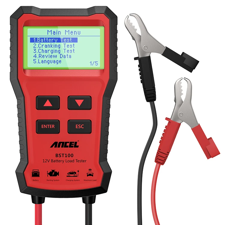 

Ancel BST100 Analyzer 12V 2000CCA Voltage Battery Test Charging Circuit load Tester OEM Car Battery Tester, Red