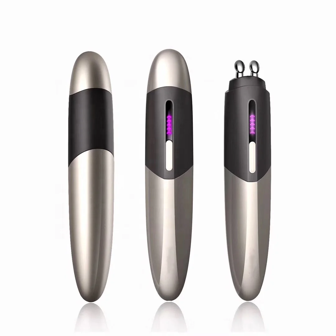 

Portable Mini Electric EMS Vibrating Ion Skin Eyes Massage Device Anti Wrinkle Beauty Eye and Lip Massager Stick, Gold