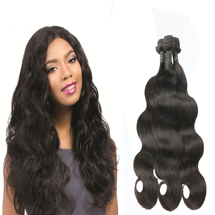 

Wholesale 20 to 75 cm Natural body wave Hair 3 bundles with closure, 100% virgin mink Brazilian Human Hair bundles with closure