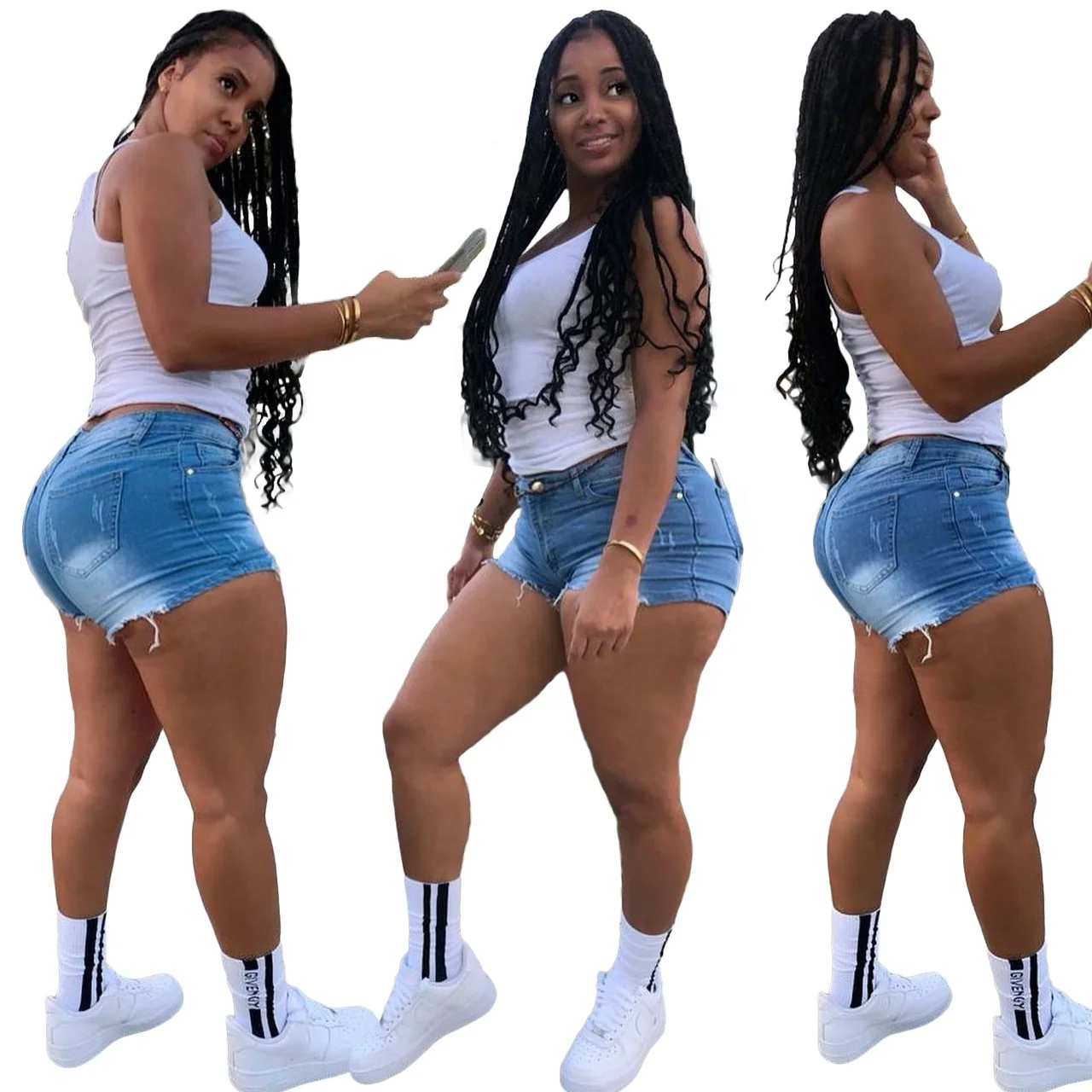 

MT364-1090 denim shorts plus size pants & jeans fashion