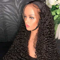 

SHY 180% Density 22inch Brazilian Human Hair Water Wave 13*6 Lace Front Wig Fake Scalp Long Tight Curly Wig Hairline Wigs