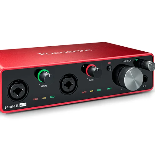 

New arrival Focusrite Scarlett 4i4 3rd gen professional audio interface USB sound card, Red