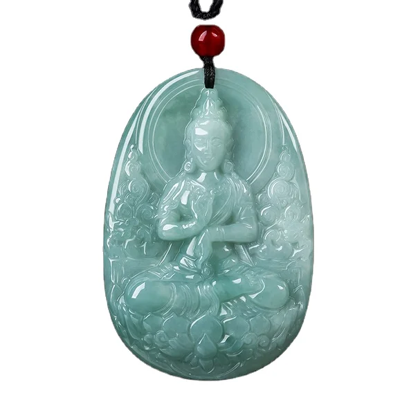 

Wholesale Engraved Jade Pendant Buddha Religious Charm Eastern Culture Unisex Jade Pendant Buddha, Green