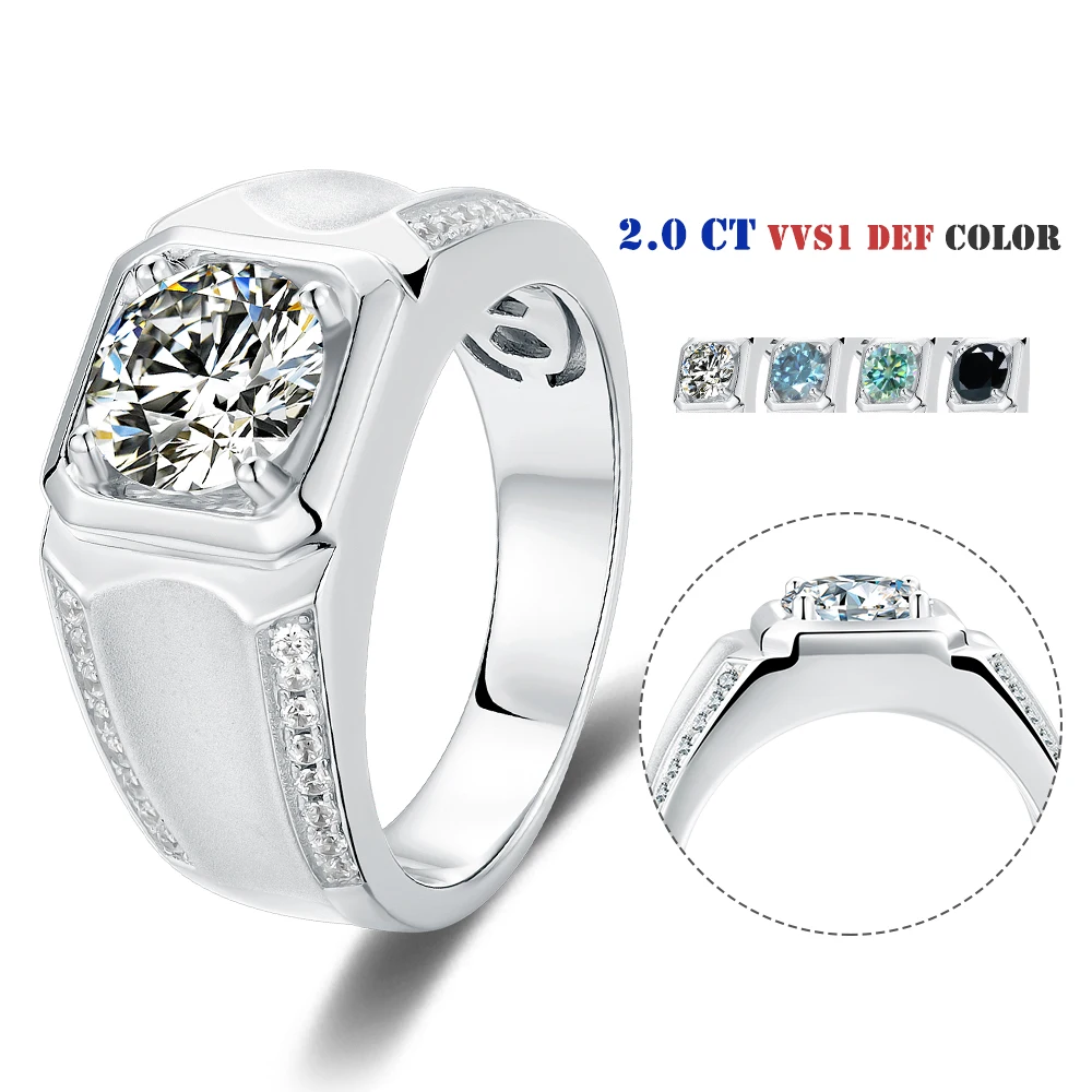 

Luxury 925 Sterling Silver China Cz 8mm Moissanite Rings Men Modern Ring For Anniversary