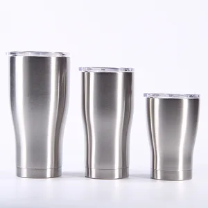 Image of 30oz modern curve tumbler water warmer bottle double wall stainless steel insulated tumbler coffee mug with slide lid