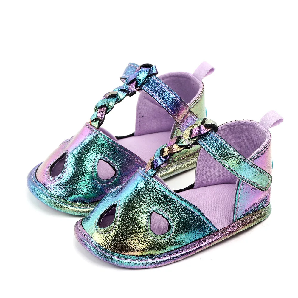 

Free Sample Fancy Summer Pu Leather Baby Shoes Infant Soft Sole Casual Sandal Shoes Toddler Flat Barefoot Durable Sandals, Pink/gradient colors