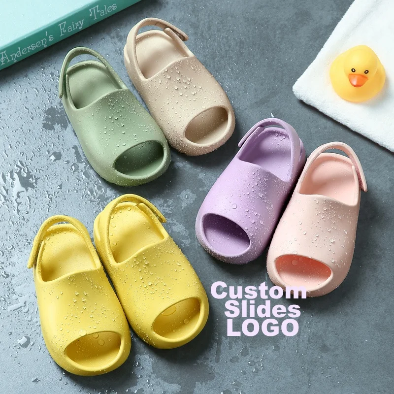 

Custom Quick Drying Resin Kids Slides Shoes Lightweight EVA Children slides footwear beach sandals Slippers infant clogs shoes