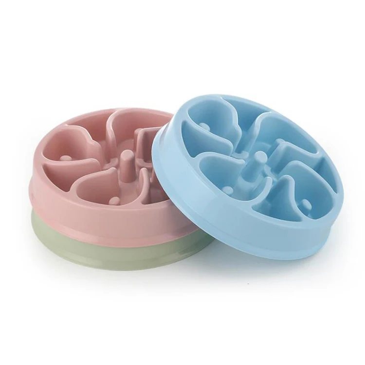 

Hot Sale Design Slow Feeder Dog Food Bowl Bottom Non-slip Plastic Pet Bowls 3pcs Slow Bowls Set, Blue,green,pink