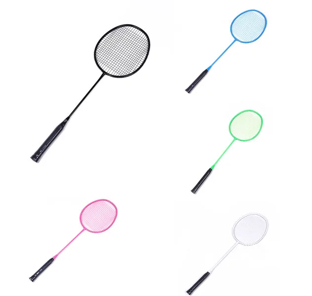 

A set of badminton rackets suitable for amateur junior and intermediate indoor and outdoor sports games, Blue,green,white,black,pink