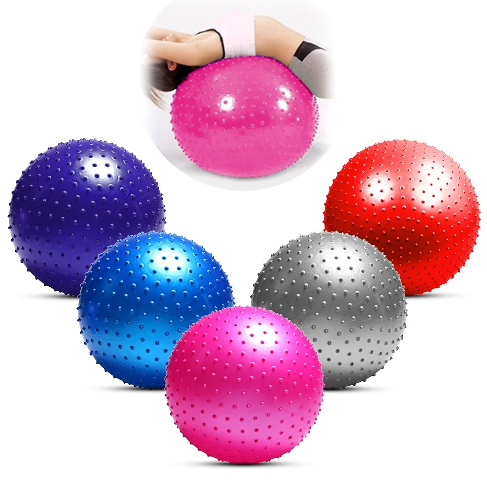 

TY Anti-burst Yoga Ball Thickened Stability Balance Ball Pilates Physical Fitness Exercise Ball 55CM / 65CM / 75CM Gift Air Pump, Pink / blue / silver / purple / red (