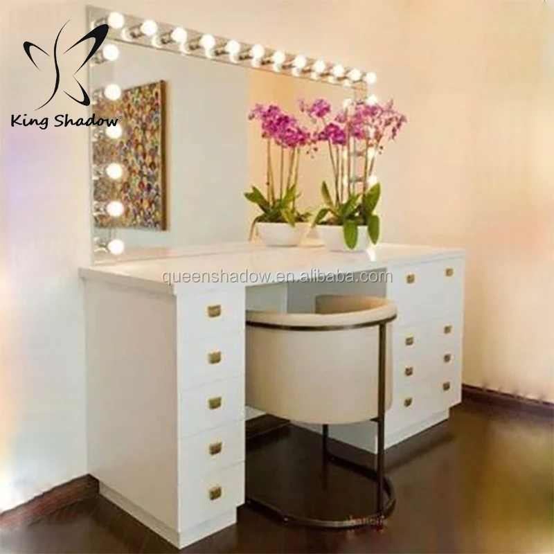 

tocador con luz penteadeira vanity table with lighted mirror, Customized color