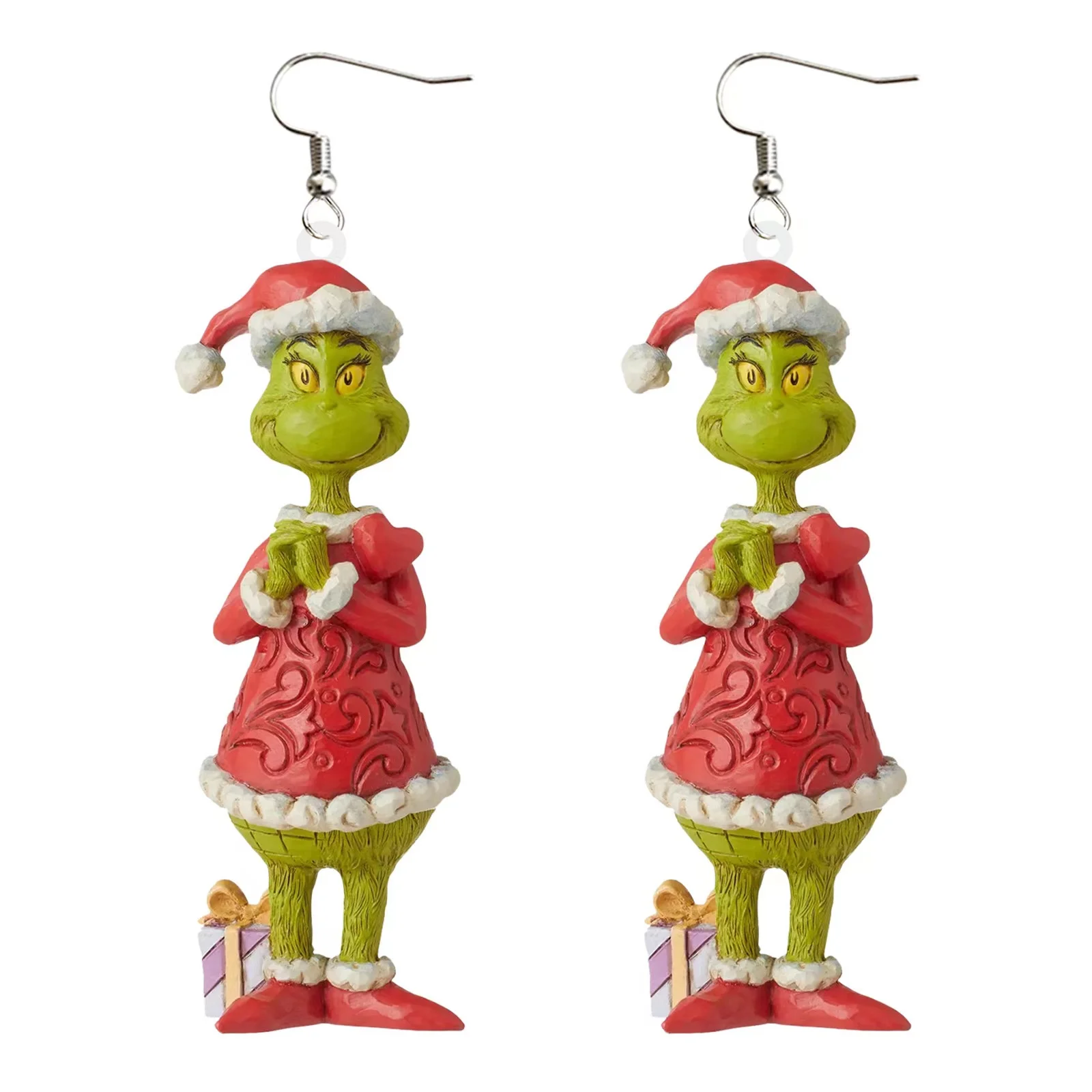 

Christmas Grinch Earrings Grinch Dangle Drop Earrings Christmas Jewelry For Kids