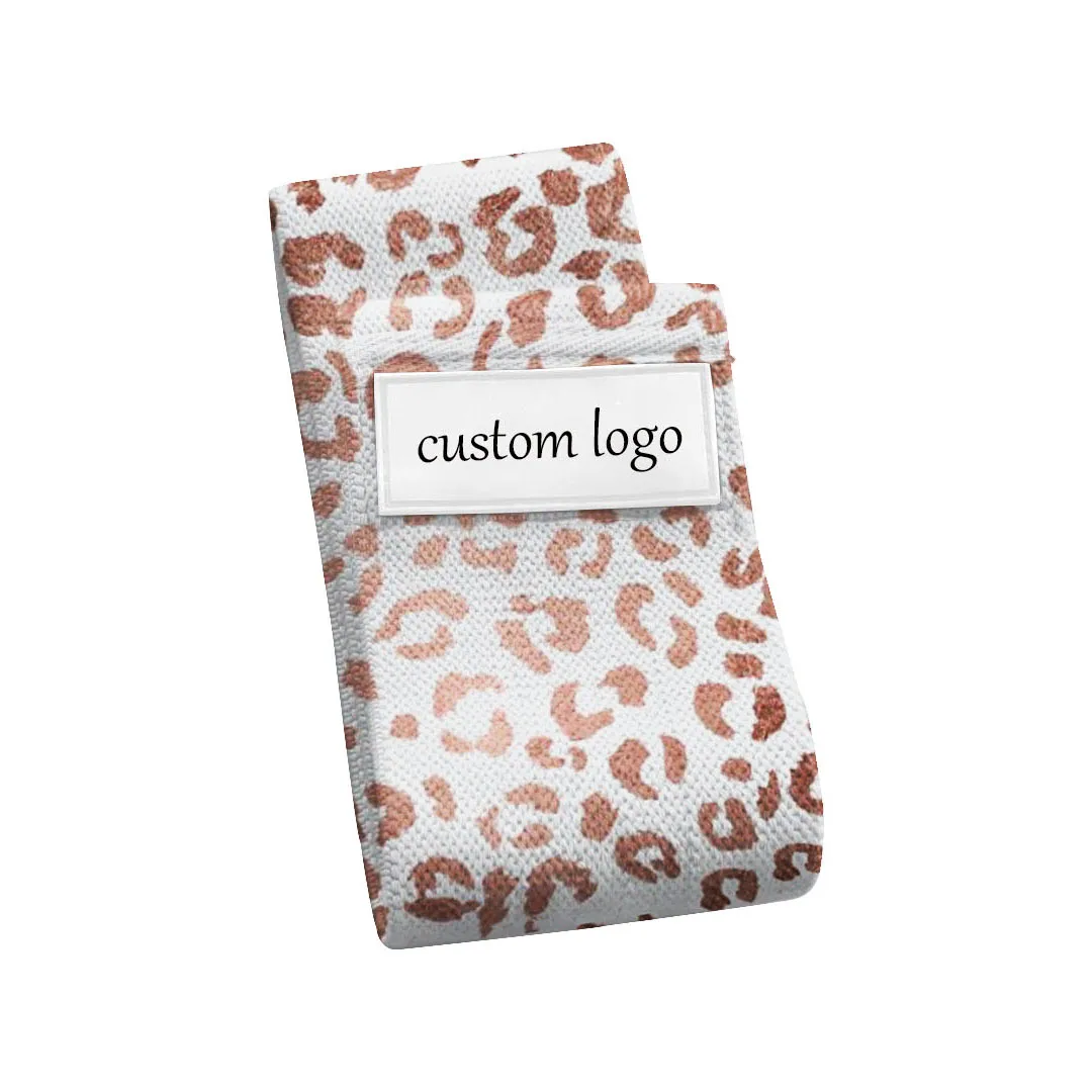 

Now Leopard Customized Fabric Cotton Fitness Workout Stretch Non Slip Hip Circle Booty Resistance Band New Hip Resistance Bands, Pantone color