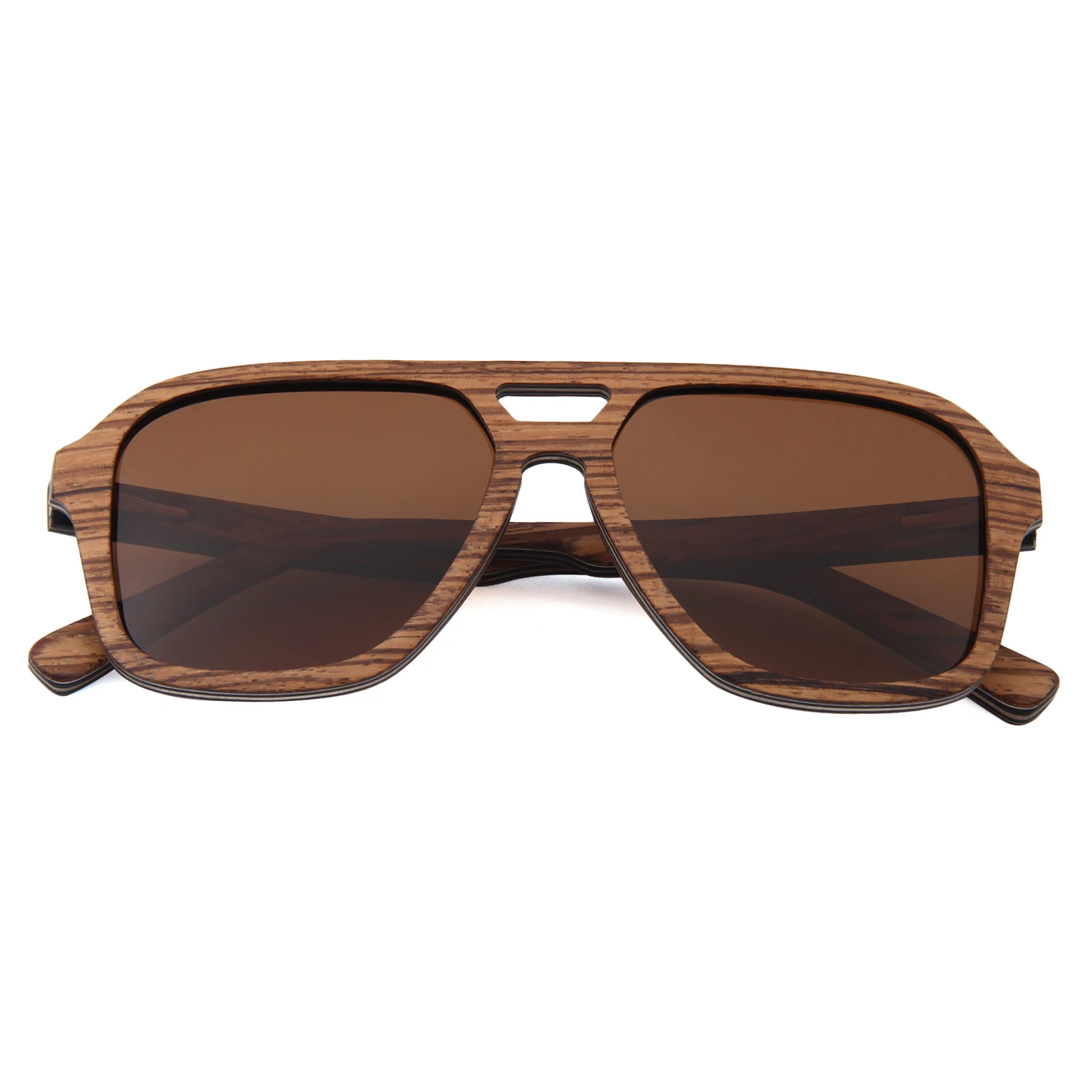 

2022 natural wood sunglasses polarizes lens Double bridge wooden sun glasses for man and woman, Custom colors