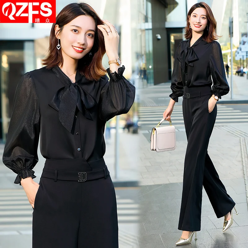 

Wholesaler Shiny Material shirt women High quality Office Lady Work wear Sexy Full sleeve Soft blouse OL formal Loose style tops, Black, white