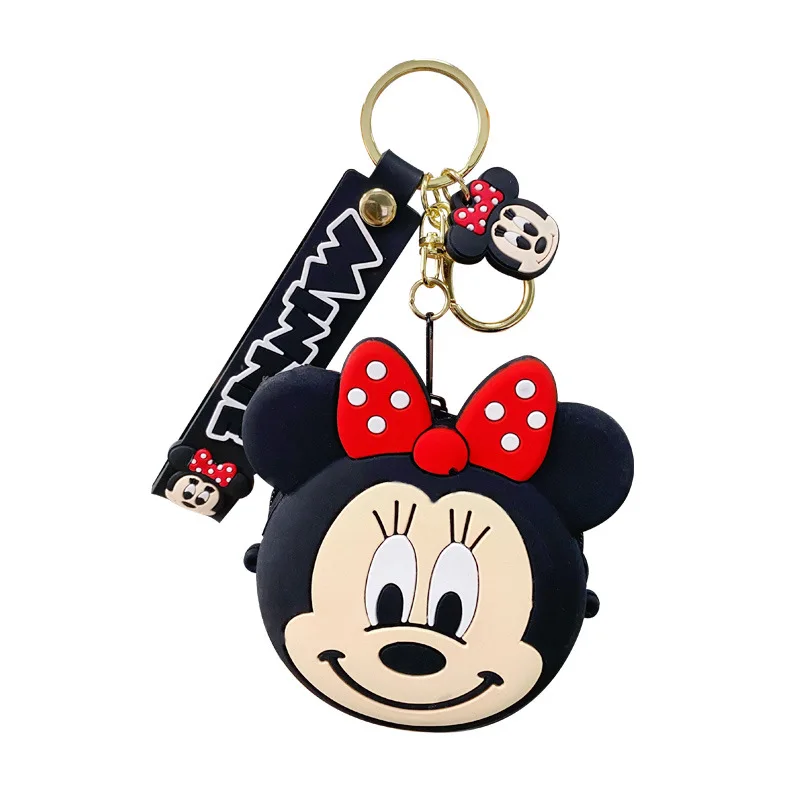 

2021 custom silicone cute animal cartoon coin purse keychain mickey mouse mini purse coin bag with keychain