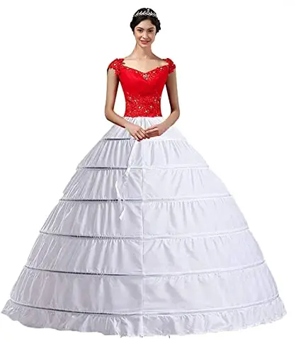 

Women Crinoline Hoop Petticoats Skirt Slips Floor Length Underskirt for Ball Gown Wedding Dress, Pictures as below