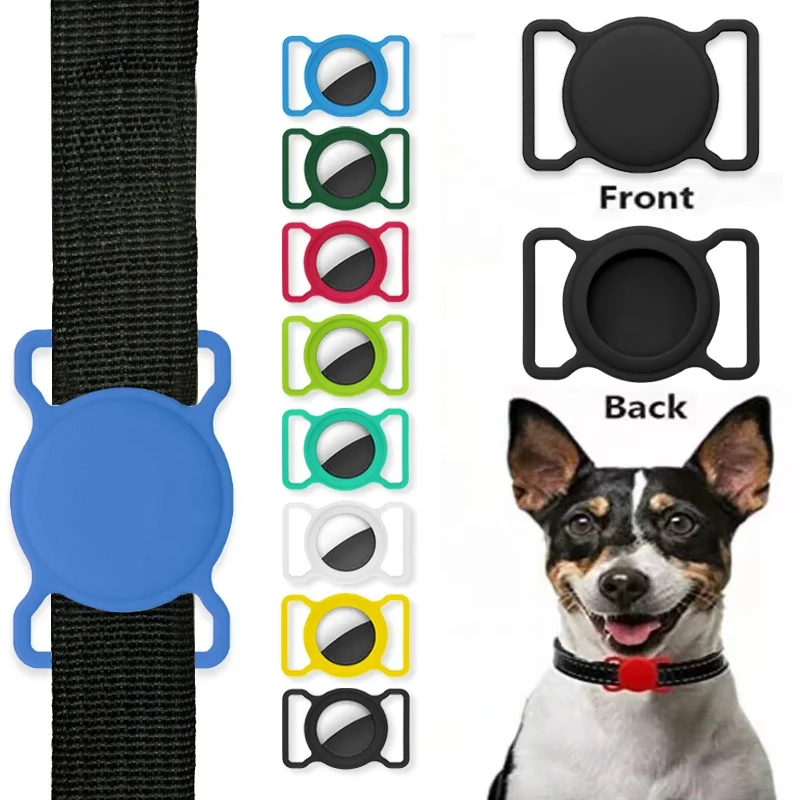 

Siliocne Case for Airtags, Airtag Case with Dog Cat Collar, Case for AirTag Anti-Lost Pet Tracker case for airtags, Pink, black, blue, green, yellow, ect