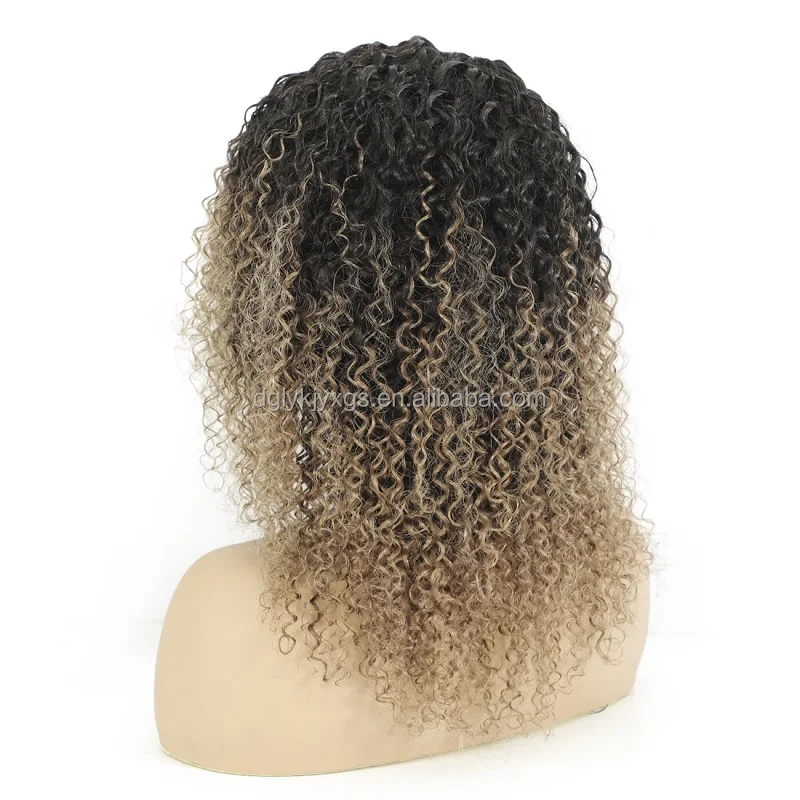 

HL14-13 Remy Hair Human Wig 1B&30# Gradient bicolor Jerry Curly 14inch Human Hair Wigs