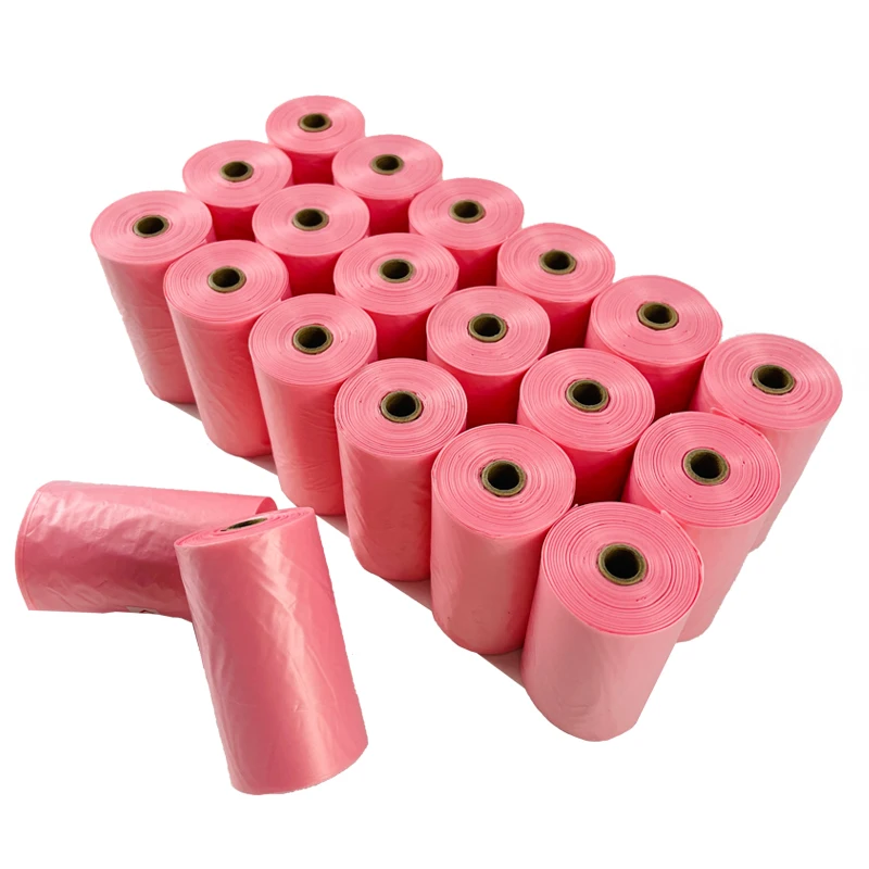 

Manufacturer Fast Delivery Pink Extra Thick EPI Eco Friendly Pet Dog Waste Poop Bags Biodegradable