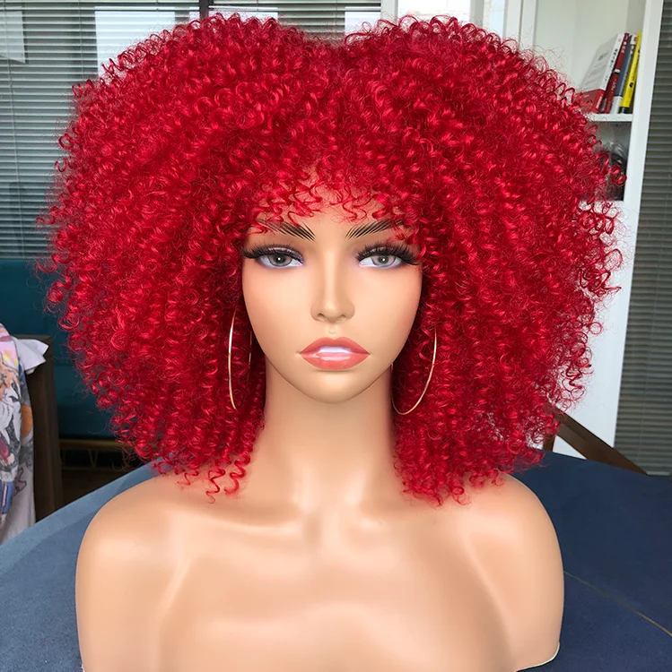 

Wholesale Supplier With Bangs Big Hair Straight Short Wigs For Black Women Curly Headband Wig For Sale Kinky Natural Afro Wigs, Pic showed