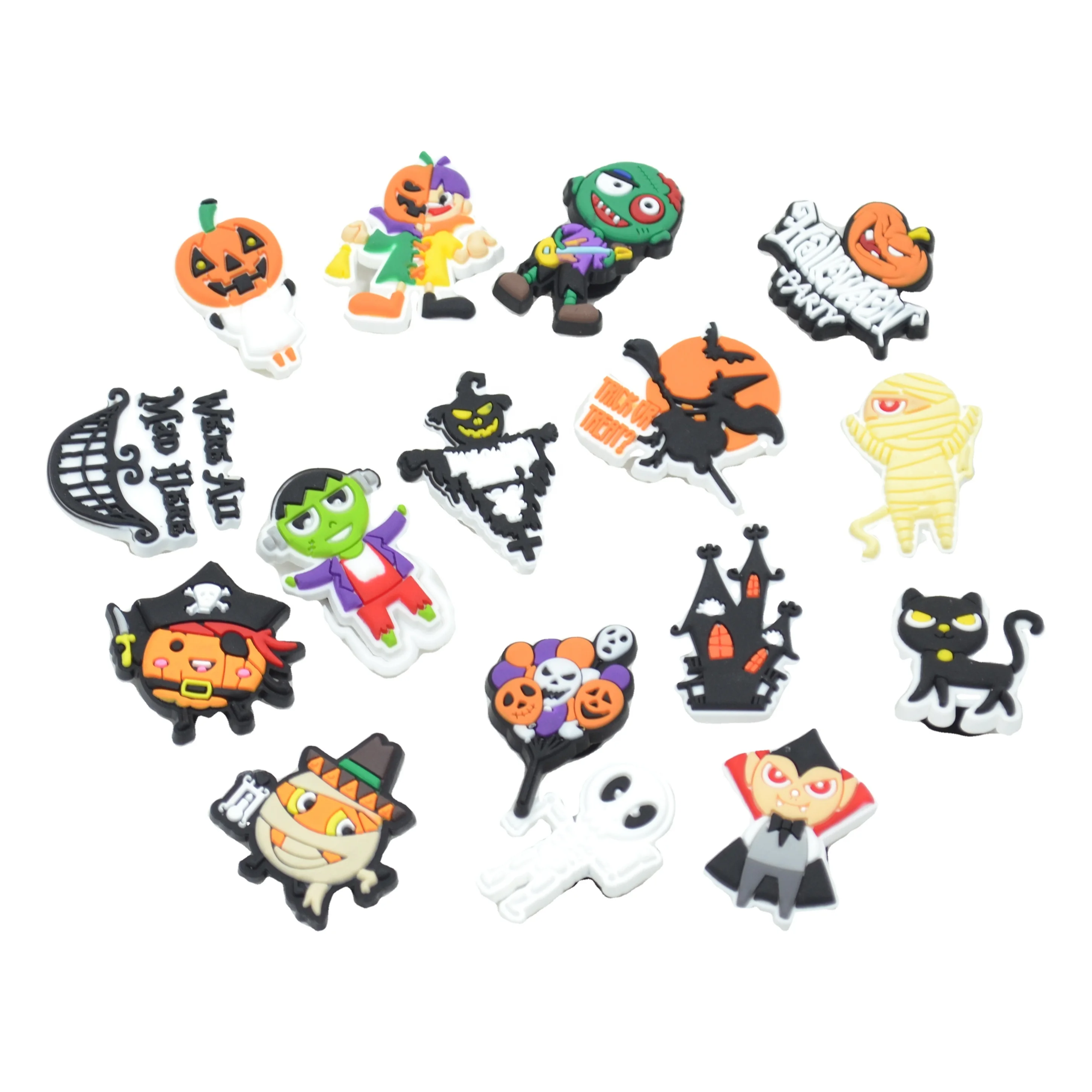 

Customized hot selling Halloween series scary pumpkin children's skull shoes charm, As picture/custom