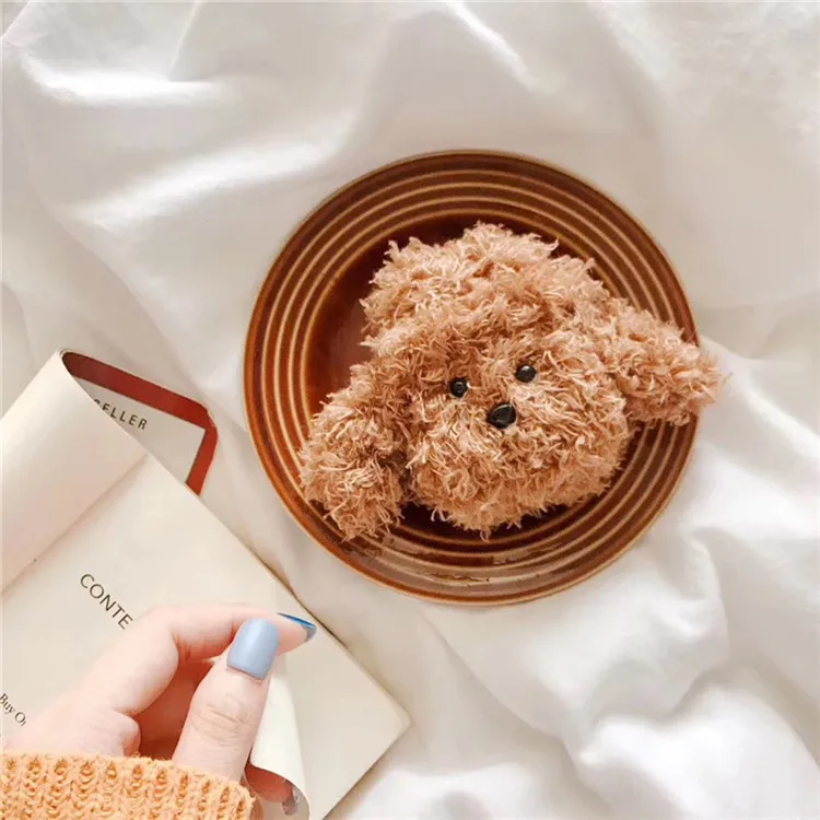 

Hot Sale Cartoon Teddy Dog Plush Earphone Cases For Airpods Pro 3 2 1 Protective Cover