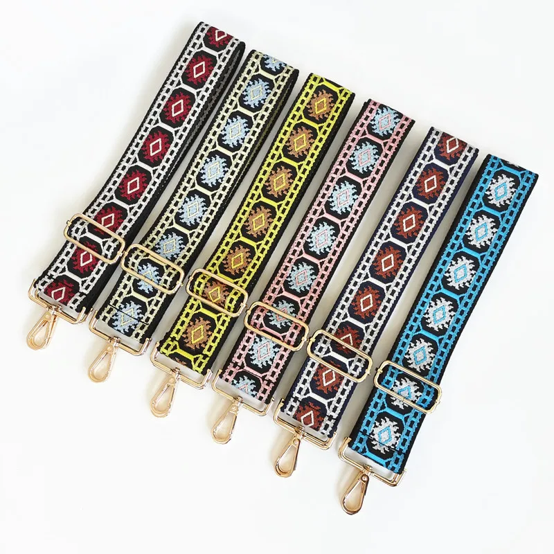 

2022 Hot Sale Embroidery Bag Straps Bohemian Wide Purse Strap For Ladies, As picture