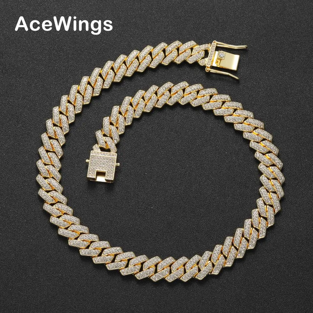 AC021  14mm Hip Hop Alloy Chain Iced out  Chain Necklace Bling bling Jewelry