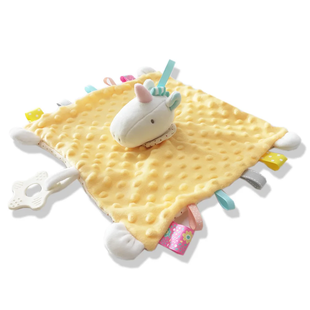 Super Soft Plush Animal Baby Comforter Blanket Toys With Teether Buy