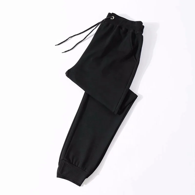 

Customized Logo Printing Men Tracksuit Cotton Pants Sublimation Joggers Male Sport Wear Tapered Slim Fit Sweatpants Soft, Black