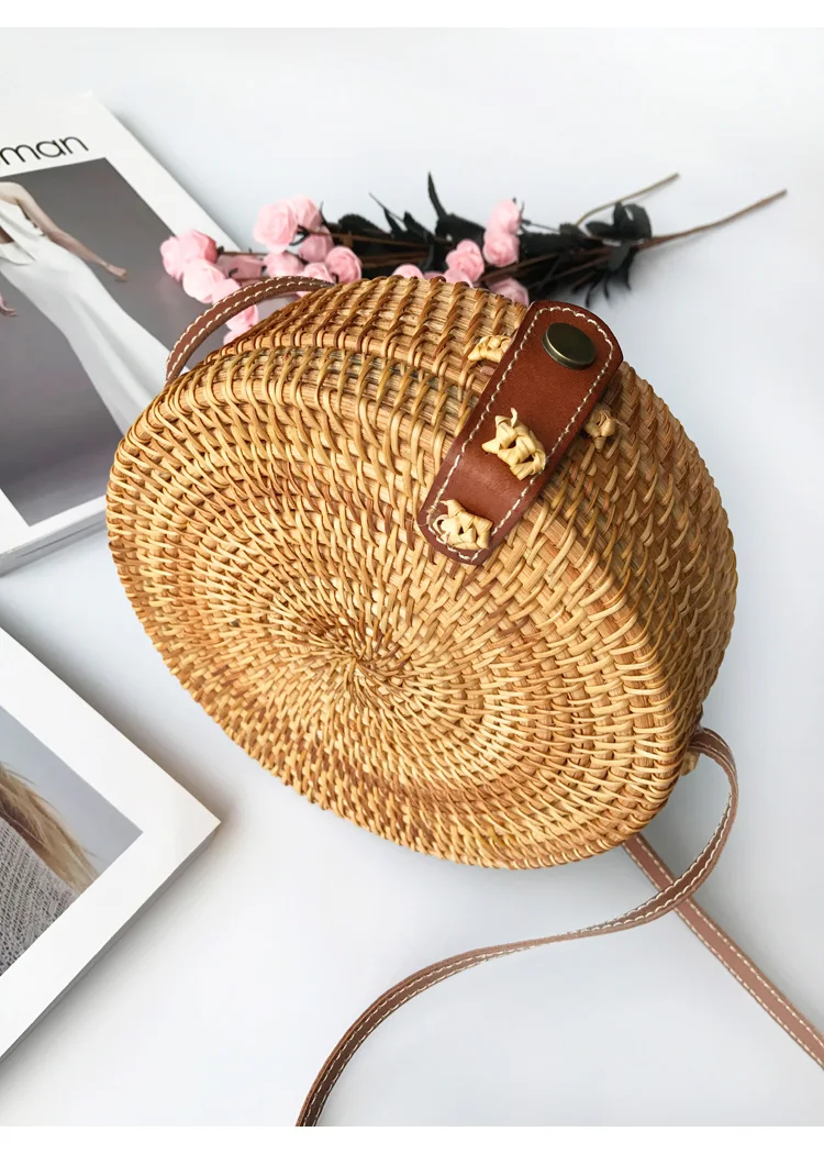 summer crossbody bag handmade circular pu leather