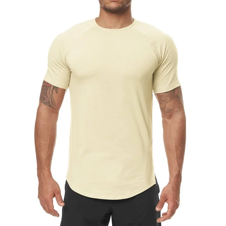 

Summer 2022 hot sale plain t-shirts mens cotton round neck shirt breathable gym fitness wear, 4 colors as picture