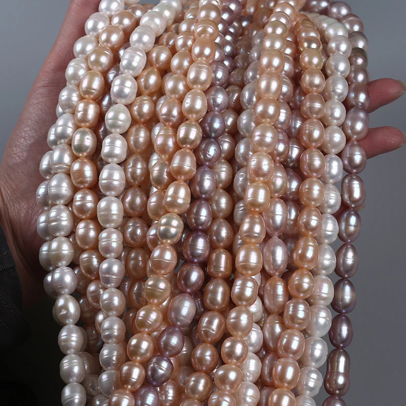 

Wholesale  White/Pink/Purple Rice Shape Pearl for Bracelet Necklace Making