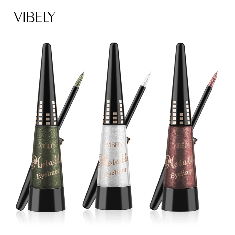 

Hot sale metallic colored liquid shiny diamond eyeliner high pearlescent makeup pearlescent eyeliner