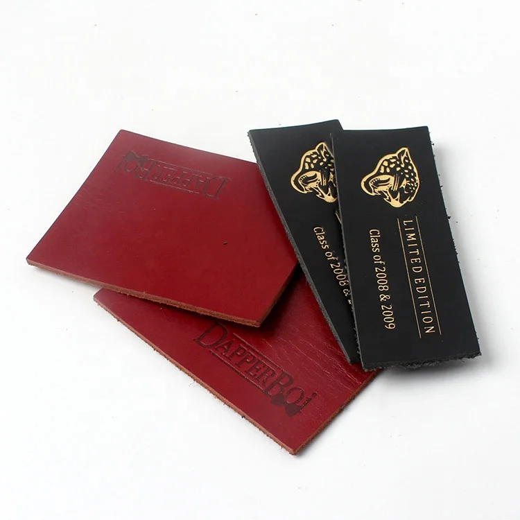 

Factory Custom Private Name Logo Genuine Leather Jeans Labels for Hats