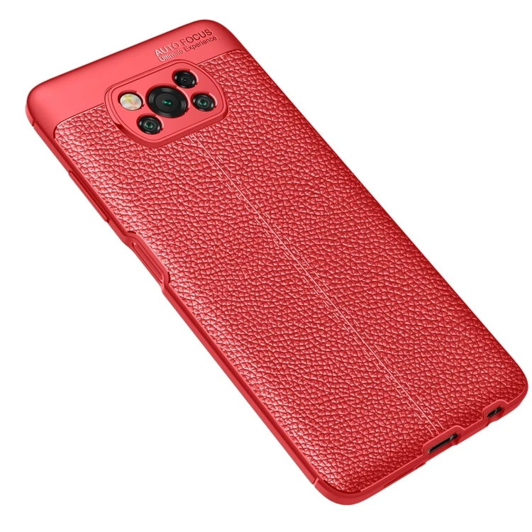 

For Xiaomi Poco X3 NFC Litchi Texture TPU Shockproof Case(Red/Navy Blue/Black)