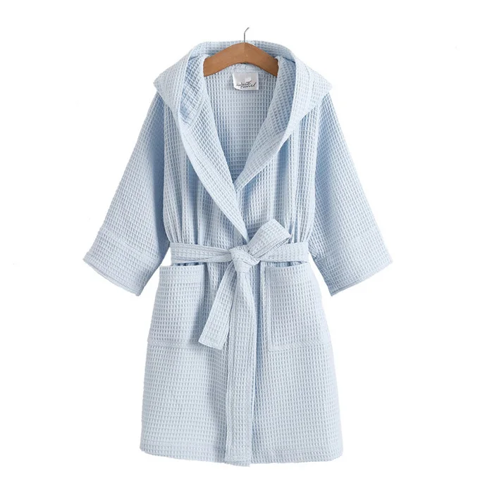 

Bathroom robe kids soft bath robe kids hooded designer home hotel kids waffle robe