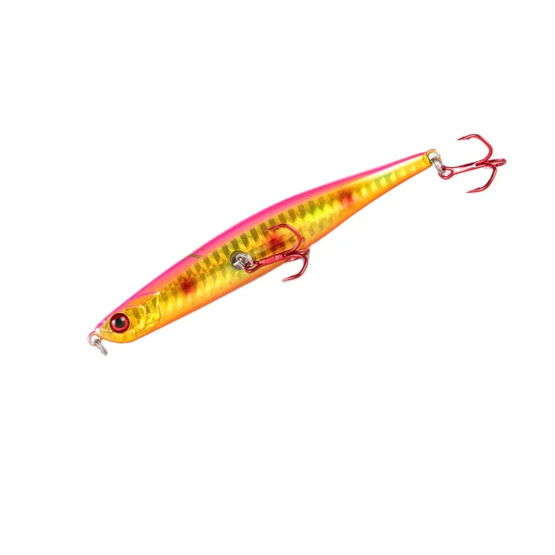 

5349 Floating Pencil fishing lures 110mm/10g 86mm/6.5g Hard Baits Bending shape RED VMC Hook lure for Sea bass model 5349, 13 colors
