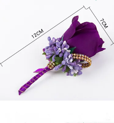 Wholesale High Quality Boutonniere Flower Artificial Silk Rose Corsage ...