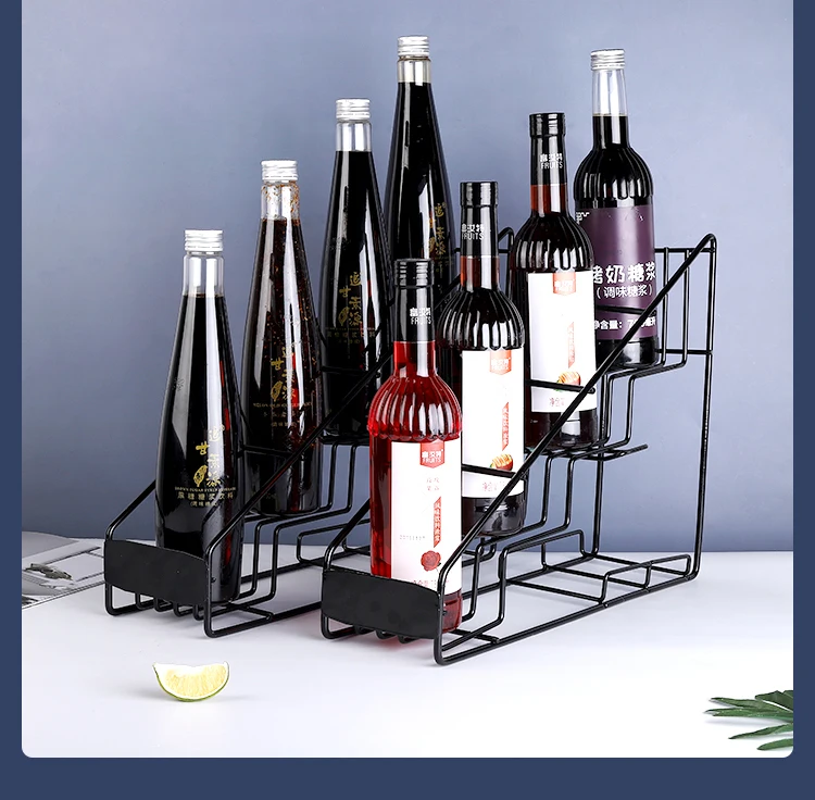 Coffee Syrup Display Rack Metal Wire Smoothie Syrup Stand Cafe Storage