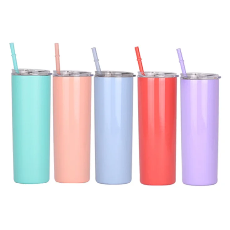 

2020 Wholesales Stainless Steel 20 Oz Double Wall sublimation blank Insulated Straight Wine Tumbler cups With Lids And Straws