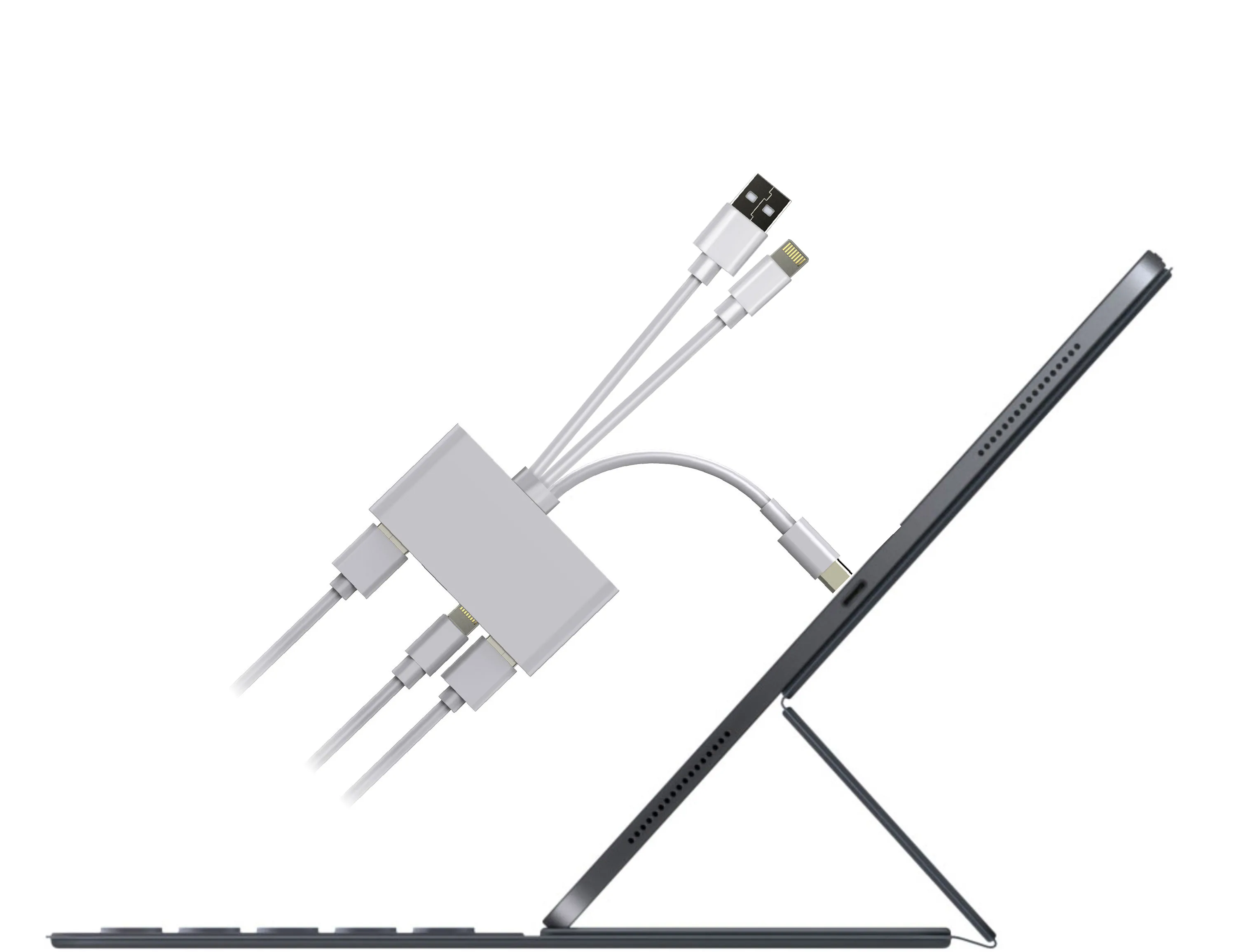 Multi-functional USB+ Type-c + 8pin to SD TF Card Reader Adapter All in One Card Reader for iPhone - ANKUX.COM