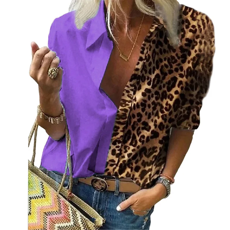 

New Design Ladies Leopard Print Tops Fall Winter Women Fashion T-shirts