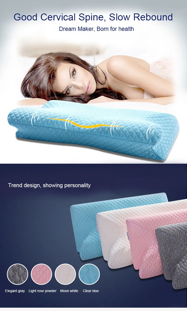 B Shape Memory Foam Breathable Pillow 3d Blue Memory Foam Butterfly Pillow