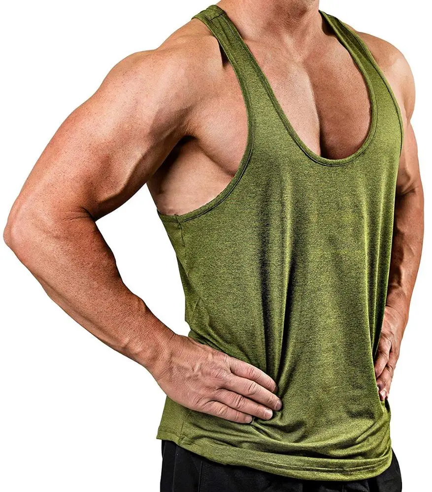 

Gym Stringer Bodybuilding Custom mens tank top, Green