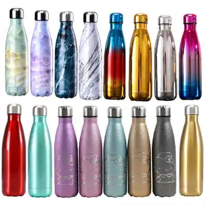 Image of Free Sample Custom Logo Black Matte Sport 500 ml Small Mouth 18/8 Stainless Steel Drink Water Bottle for Promotional Gift